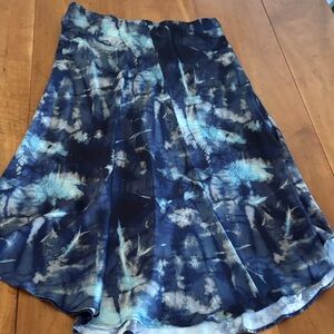 Johnny Was Navy and Teal A-Line Skirt